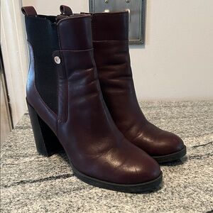 Tommy Hilfiger Dark Maroon Heeled Boots